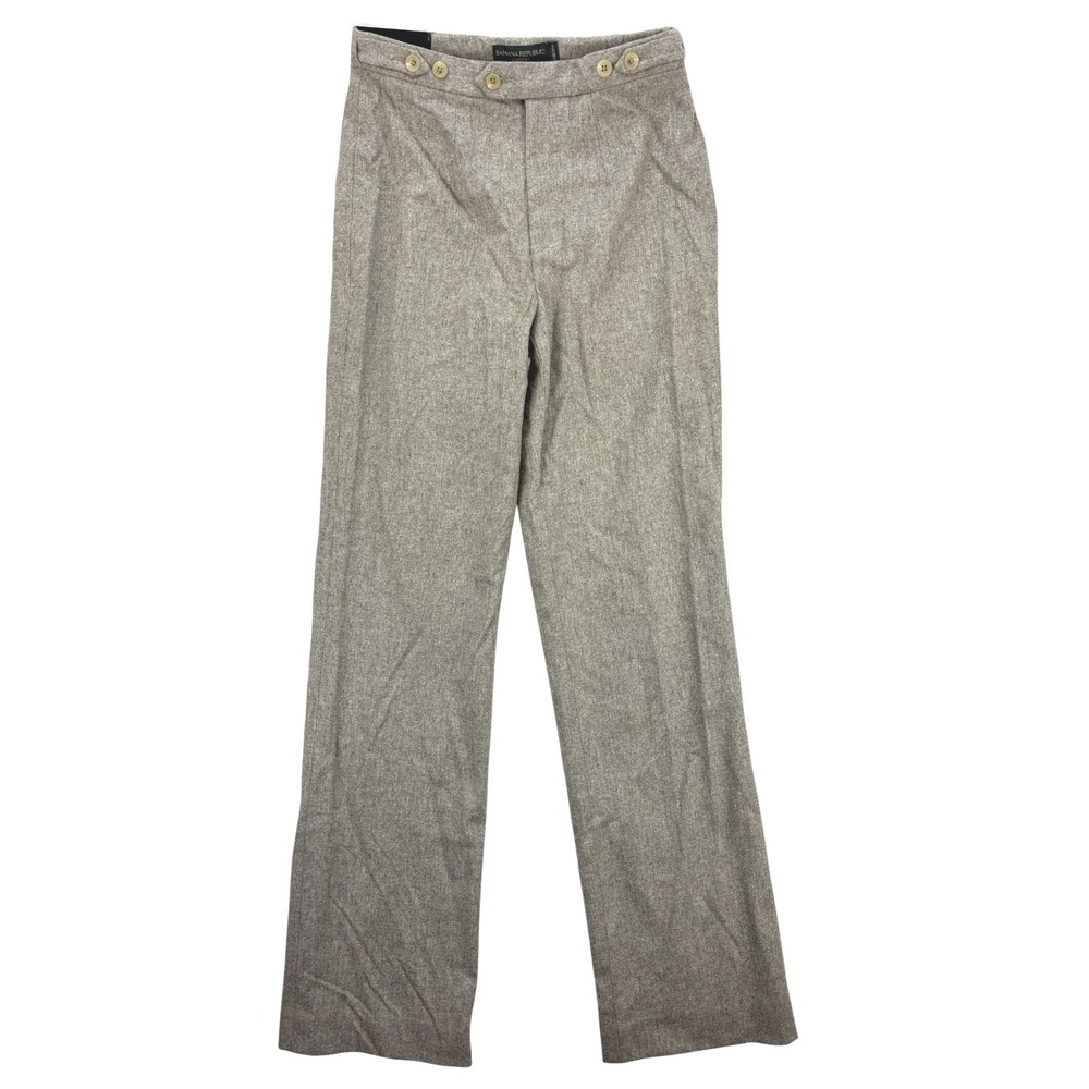 Banana Republic Lindsey Fit Dress Pants Womens 4 Beige Wool Blend Office NWT